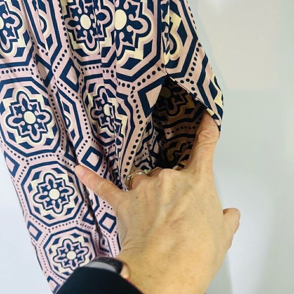 Lilka Anthropologie Maxi Dress Navy Blue Purple Pattern - Picture 5 of 10